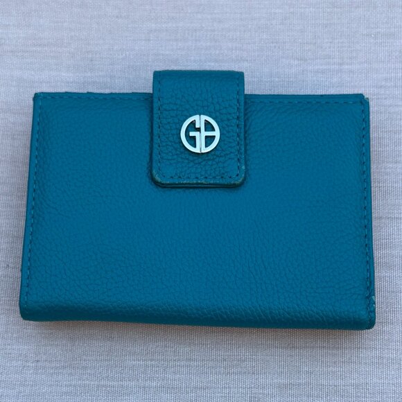 Giani Bernini Genuine Leather Wallet Teal - Picture 1 of 11